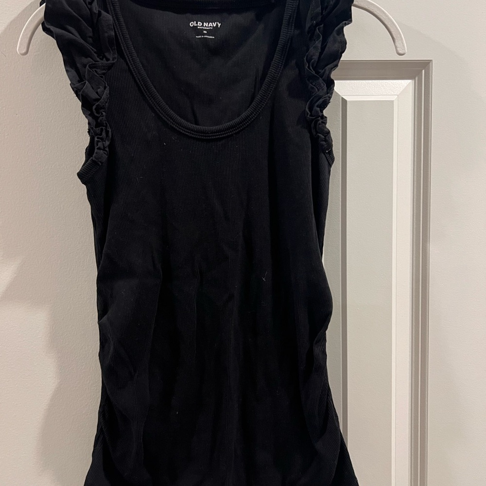Maternity Old Navy Black Ruffle Sleeve Women's Top